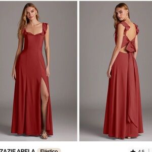 Azazie Red Sweetheart Maxi Gown for Prom